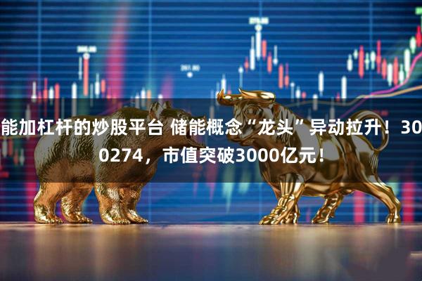 能加杠杆的炒股平台 储能概念“龙头”异动拉升！300274，市值突破3000亿元！